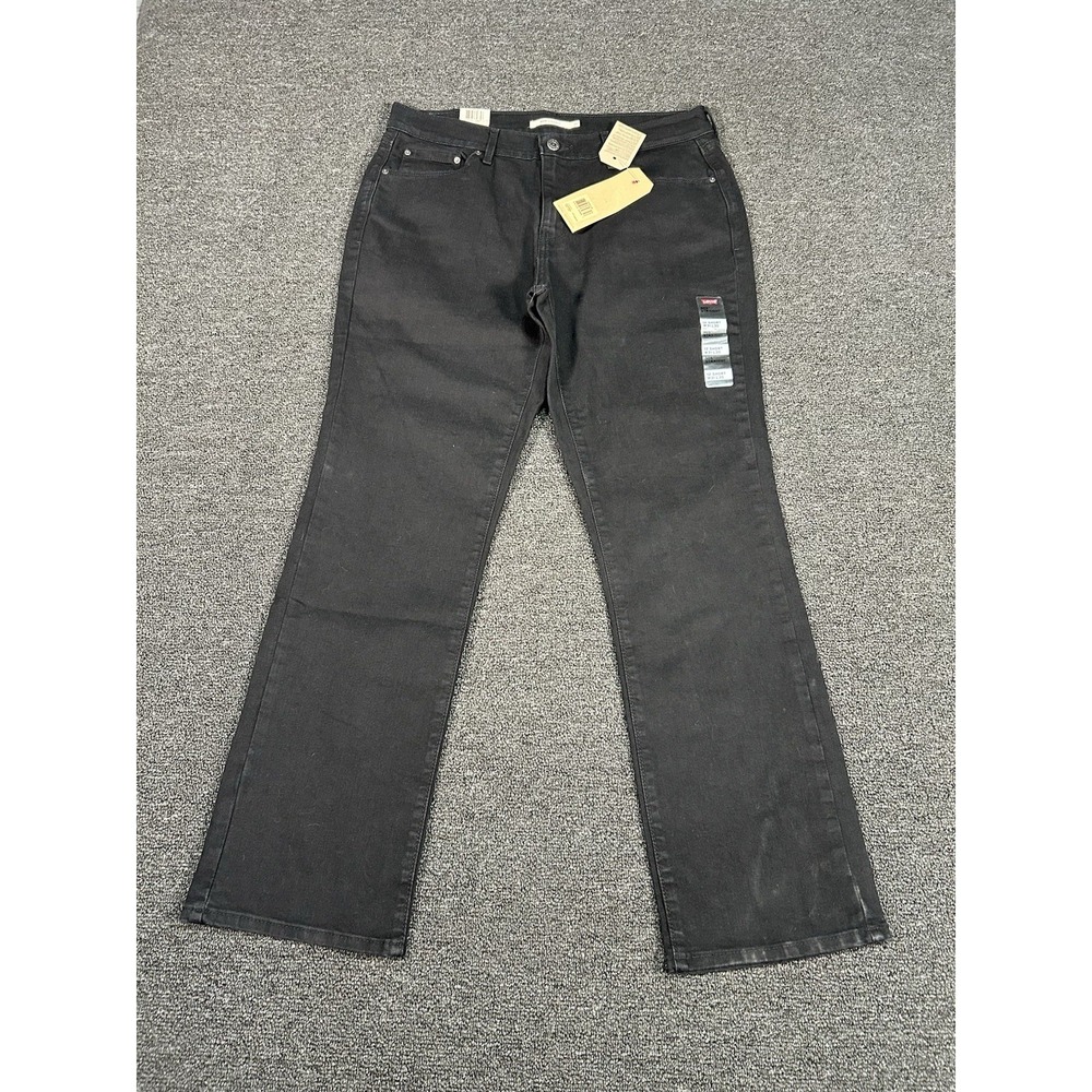 New Levi's 505 Straight Jeans‎ Women's 12 31x30 Black Denim Western Stretch